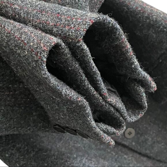 HARRIS TWEED Vintage Hand Woven Wool Sports Coat Jacket Blazer Navy Blue 40R - Picture 5 of 11